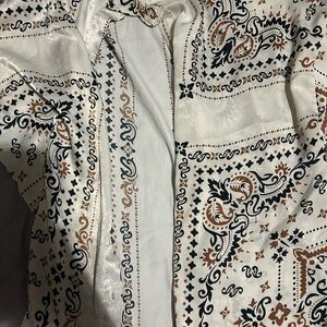 Paisley Print Satin Blouse